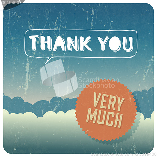 Image of Vintage "Thank You" card. Vector