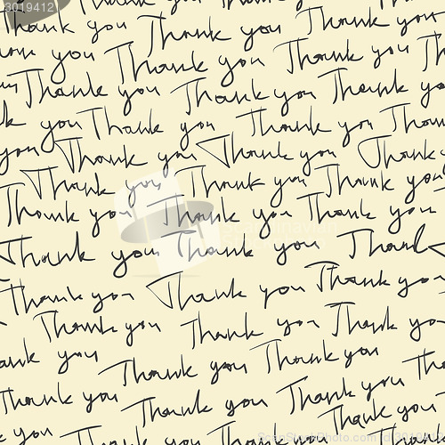 Image of Hand-drawn "Thank you" seamless pattern. Vector
