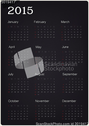 Image of Calendar 2015 on black texture, vector