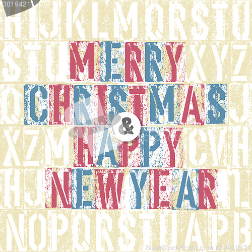 Image of Merry Christmas Letterpress Concept With Colorful Letters