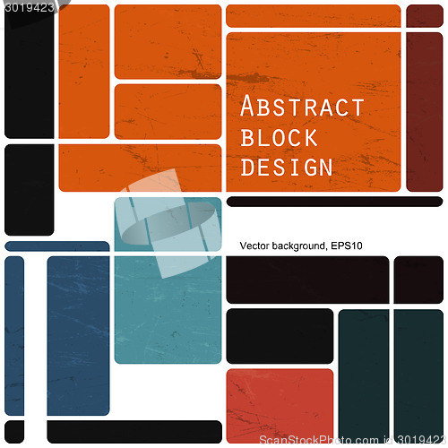 Image of Abstract retro blocks design background colorful, Vector