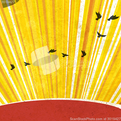 Image of Retro Sunrays Background. Vector, EPS10