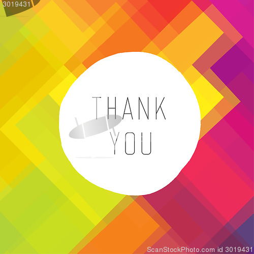 Image of Thank you card colorful, vector