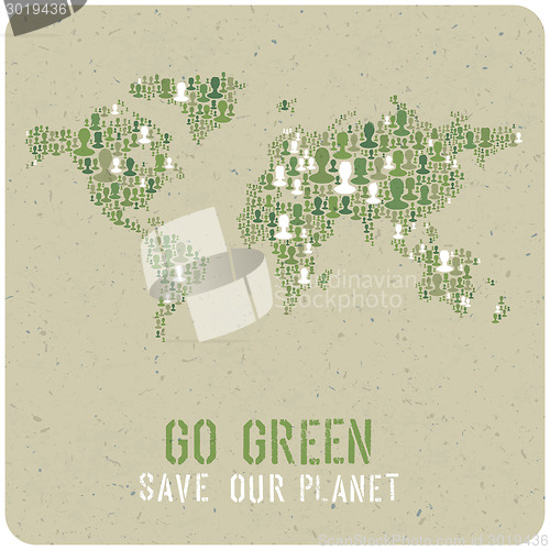 Image of Go Green. Ecology Poster Concept. Vector.
