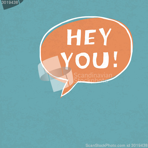 Image of Hey You! Exclamation Words Vector Illustration