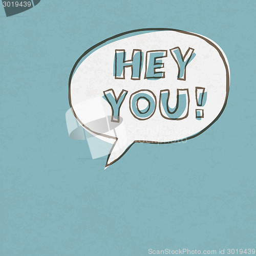 Image of Hey You! Exclamation Words Vector Illustration
