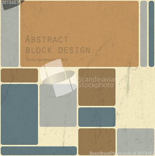 Image of Abstract retro blocks design background, Vector