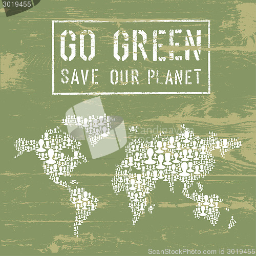 Image of Go Green Conceptual Poster. Vector