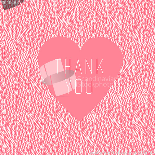 Image of Thank You Hand Drawn Card With Heart Label