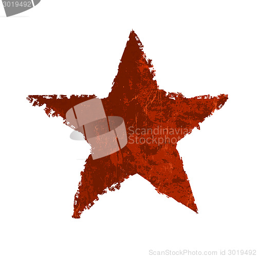 Image of Red grunge star. Vector