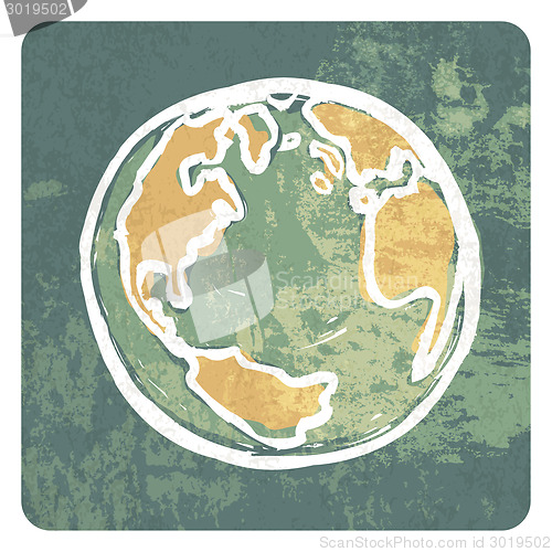 Image of Earth grunge icon