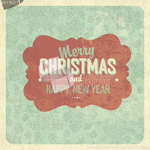 Image of Christmas Greeting Vintage Poster. Vector