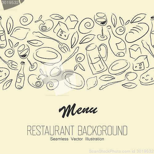 Image of Seamless Resaurant Background With Copyspace. Vector