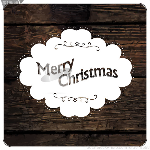 Image of Merry Christmas VIntage Label Design. Vector