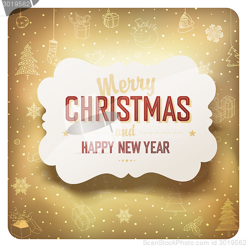 Image of Merry Christmas Card, vector.