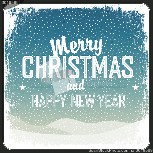 Image of Merry Christmas Greeting Retro Card. Vector