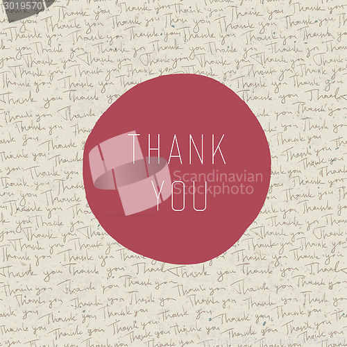 Image of Thank you vintage greeting card. Vector