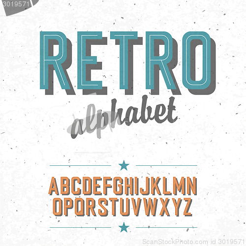 Image of Old cinema styled alphabet. With textured background, vector, EP