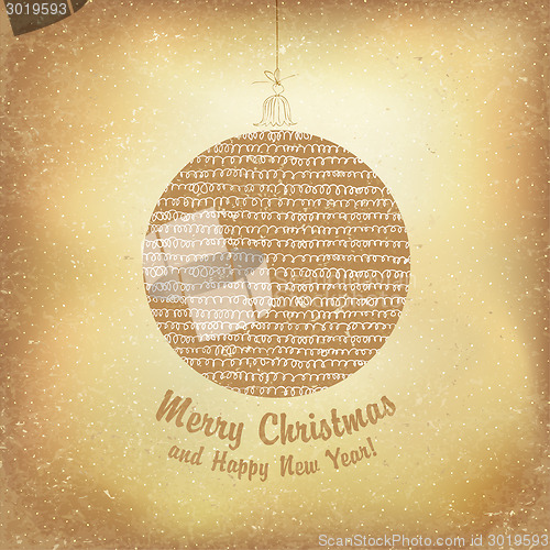 Image of Vintage Christmas Ball. Vector