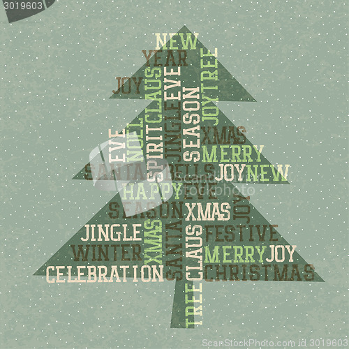 Image of Vintage Christmas Tree. Vector