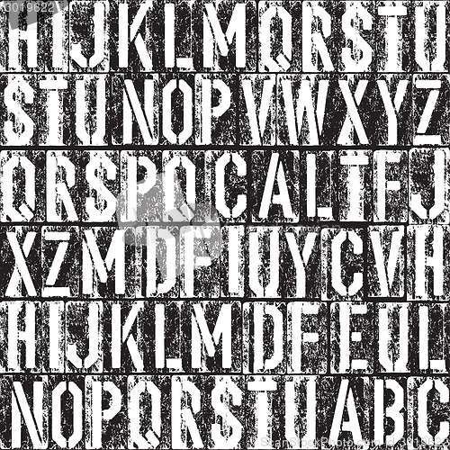 Image of Letterpress seamless background. Black and white version.