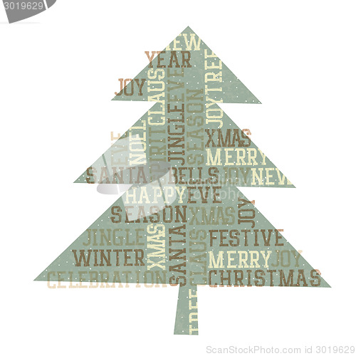 Image of Vintage Christmas Tree. Vector