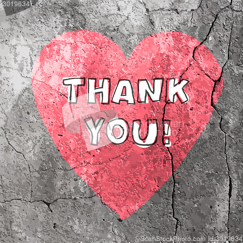 Image of Thank You Words On Concrete Texture. Vector