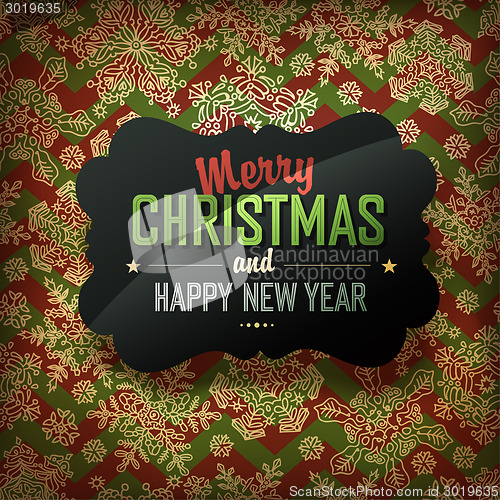 Image of Merry Christmas Card, vector.