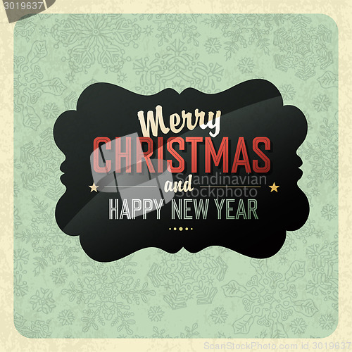 Image of Christmas Greeting Vintage Poster. Vector