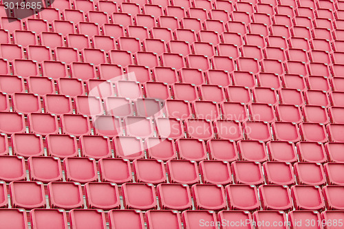 Image of Red seat in sport stadium