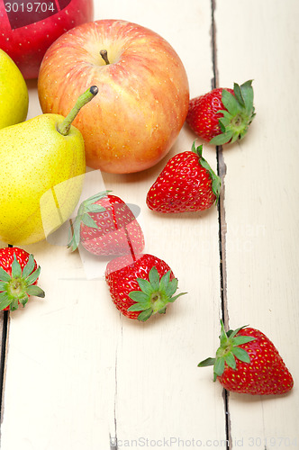 Image of fresh fruits apples pears and strawberrys