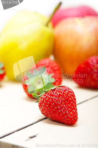 Image of fresh fruits apples pears and strawberrys