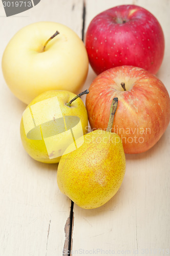 Image of fresh fruits apples and  pears