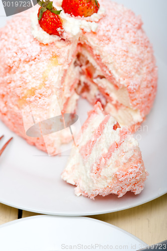 Image of fresh strawberry and whipped cream dessert