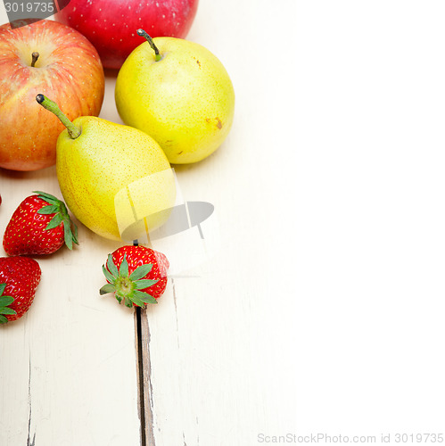 Image of fresh fruits apples pears and strawberrys