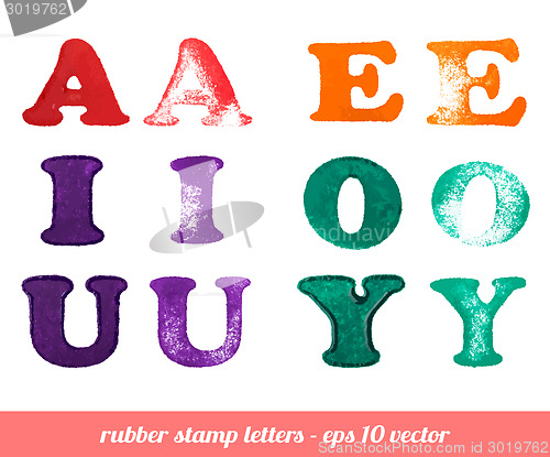 Image of Isolated rubber stamp letters set