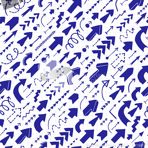 Image of Seamless background of doodle arrows. 