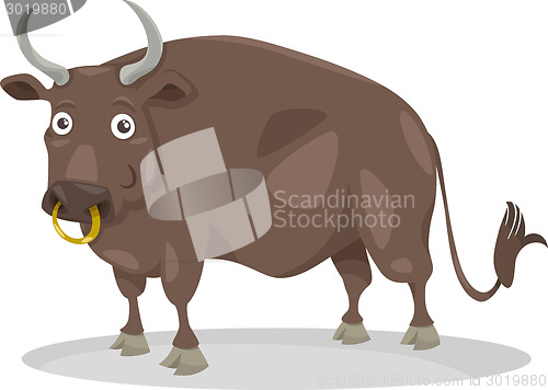 Image of bull farm animal cartoon illustration