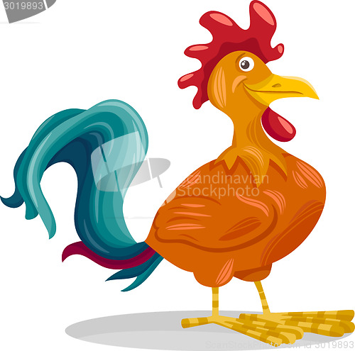 Image of funny rooster cartoon illustration