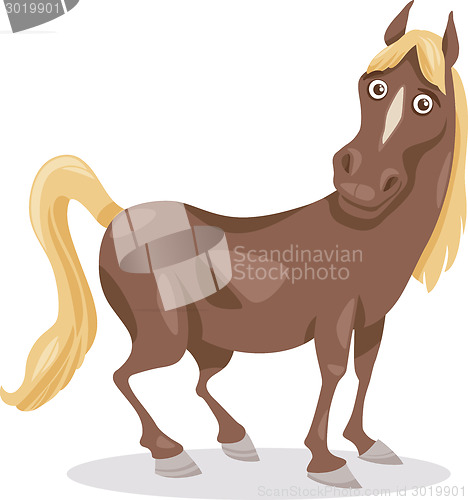 Image of funny horse cartoon illustration