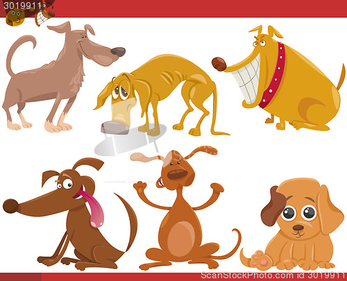 Image of happy dogs cartoon illustration set