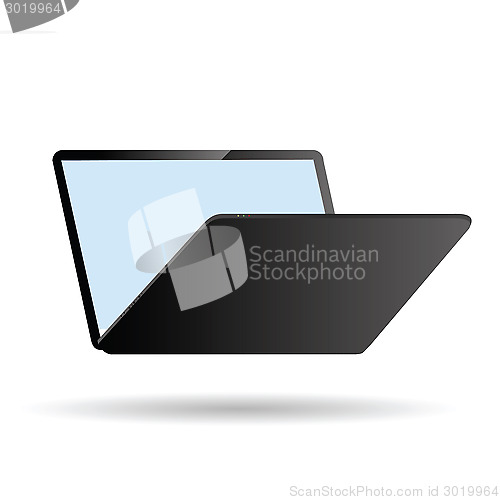 Image of modern laptop on white background