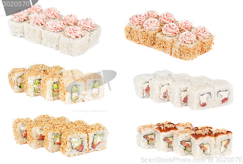 Image of sSet sushi fresh rolls