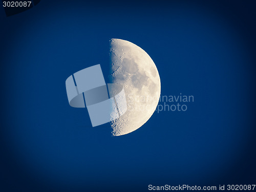 Image of Retro look First quarter moon