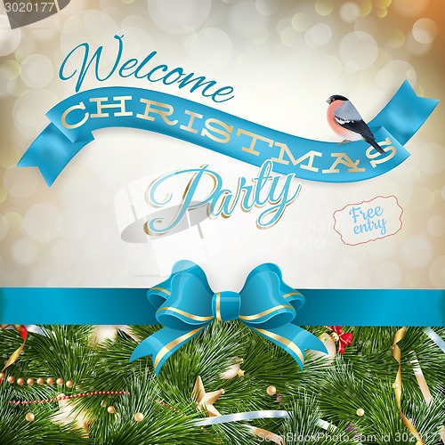 Image of Christmas typography poster on gold bokeh. EPS 10