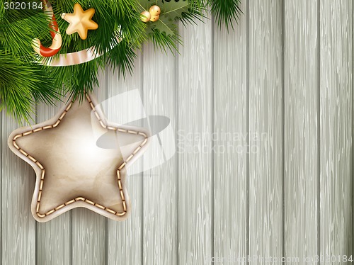 Image of Christmas decoration with fir branches. EPS 10