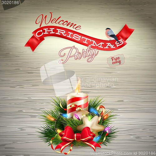 Image of Christmas candle illustration. EPS 10