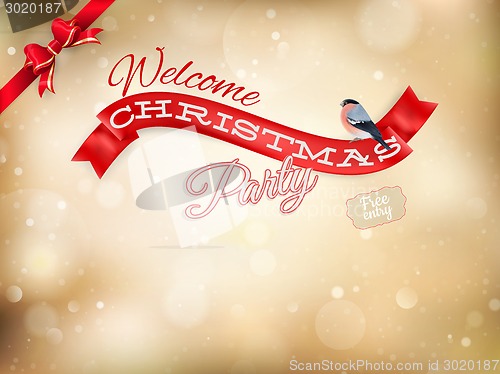 Image of Christmas typography poster on gold bokeh. EPS 10