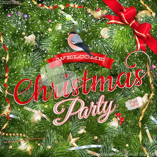 Image of Christmas Party poster design template. EPS 10
