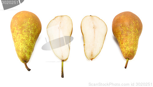 Image of Conference pears - two whole, one cut in half